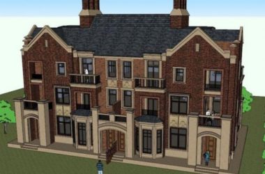 British Classical Style Row Villa Model in SketchUp-BIM WORLD