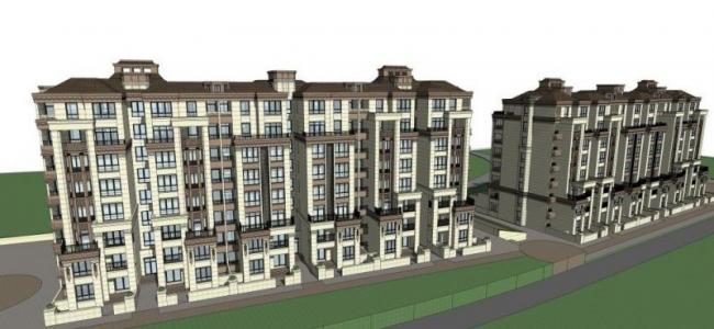 Neoclassical Row Villa Model in SketchUp