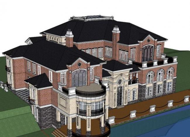 European Classical Stacked Villa Model in SketchUp