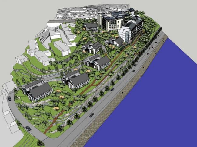 Modern Chinese Style Stacked Villa and Multi-Story Hotel SketchUp Model