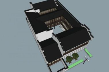 Modern Chinese Style Courtyard Villa SketchUp Model-BIM WORLD