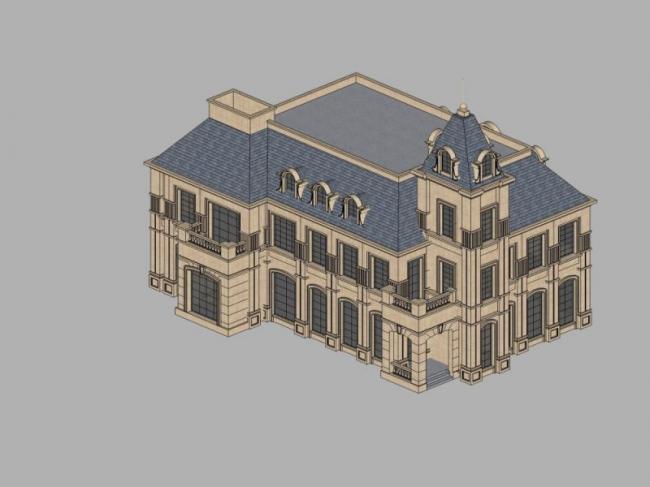 Classical Multi-Story Villa Model in SketchUp
