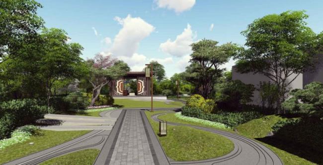 SketchUp Villa Models: Clustered, Row Villas in Oriental Neoclassical Chinese Style