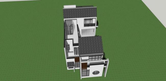 Chinese-Style Solo Villa Model in SketchUp