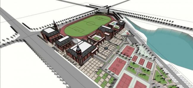 SketchUp Villa Model: Multi-Story Classical Style Sports Center