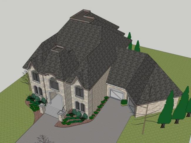Classical Style Single-Family Villa Model in SketchUp