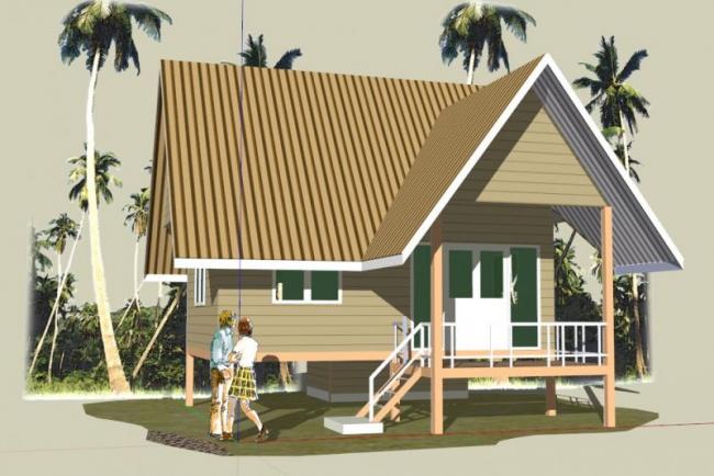 Modern Seaside Villa Design | Suspended House Model in SketchUp