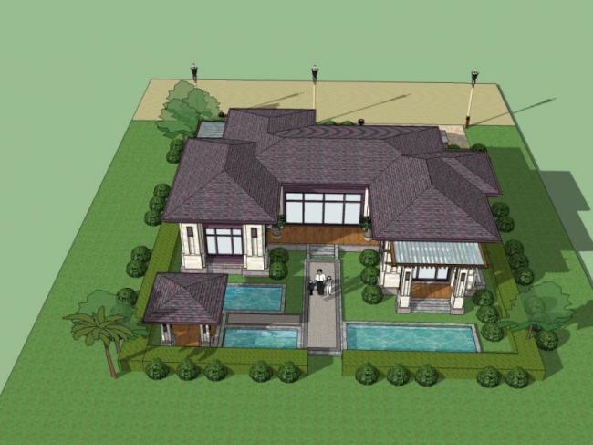 Modern Solo Villa Design | SketchUp 3D Model