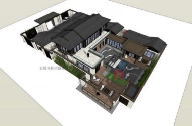 Modern Chinese Style Villa Model in SketchUp-BIM WORLD