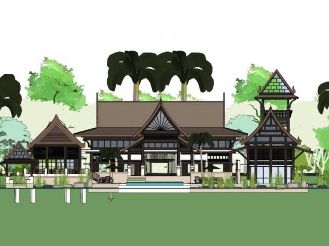 Classical Style Single-Family Villa SketchUp Model