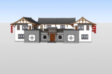 Chinese-Style Solo Villa Model in SketchUp-BIM WORLD