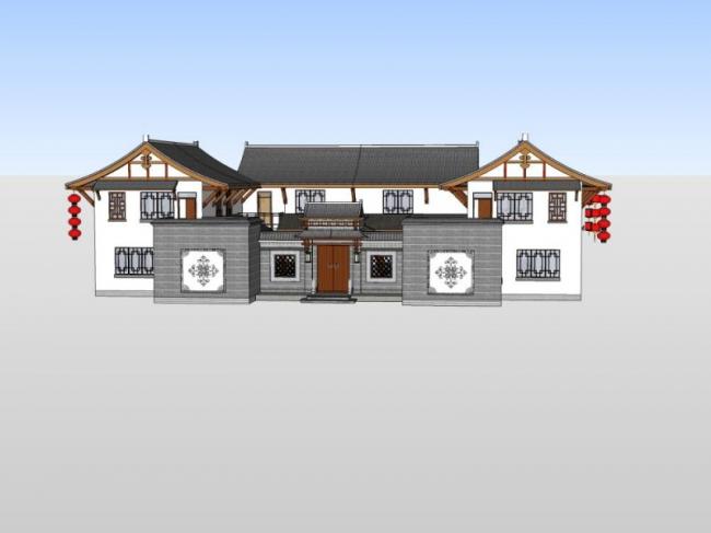 Chinese-Style Solo Villa Model in SketchUp