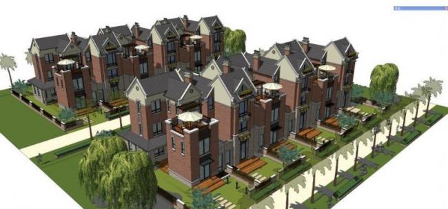 British-Style Townhouse Villa Model in SketchUp