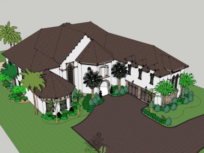 Classical Single-Family Villa Model in SketchUp