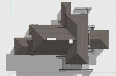 Modern Stacked Villa SketchUp Model Inspired by Wright and Martin Designs-BIM WORLD