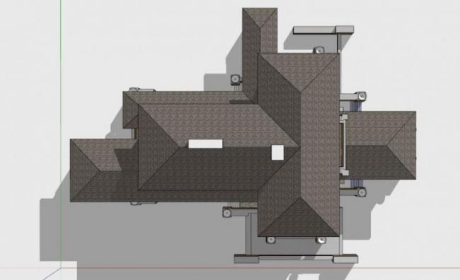 Modern Stacked Villa SketchUp Model Inspired by Wright and Martin Designs