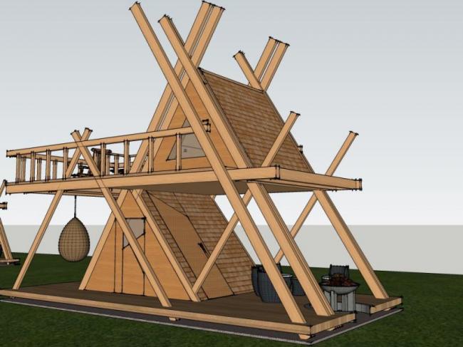 Modern Wooden Villa Model in SketchUp | Stylish Vacation Home Design
