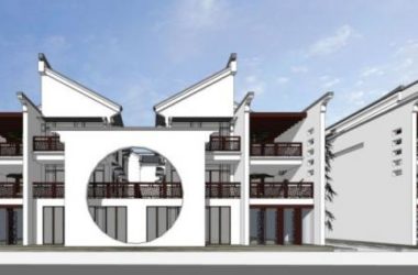 SketchUp Villa Model: Traditional Chinese Row Houses with Courtyards-BIM WORLD