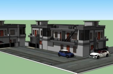Modern Solo Villa Design in SketchUp Model-BIM WORLD