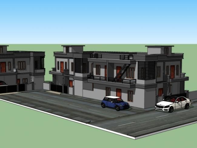 Modern Solo Villa Design in SketchUp Model