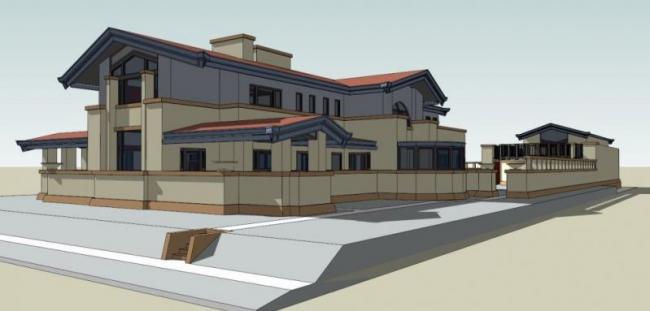 Dana Thomas Villa Sketchup Model | Frank Lloyd Wright Classical Design