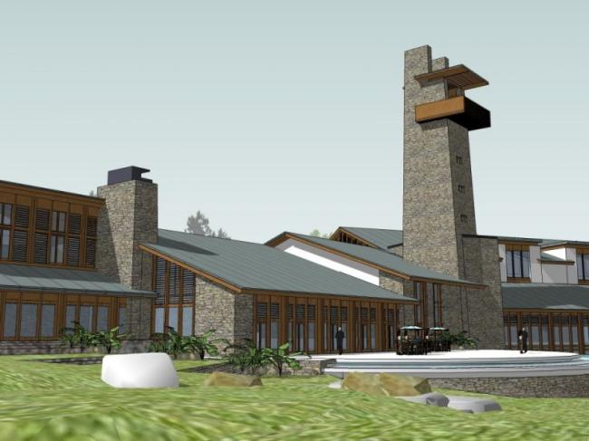 Modern Chinese Mountain Villa SketchUp Model