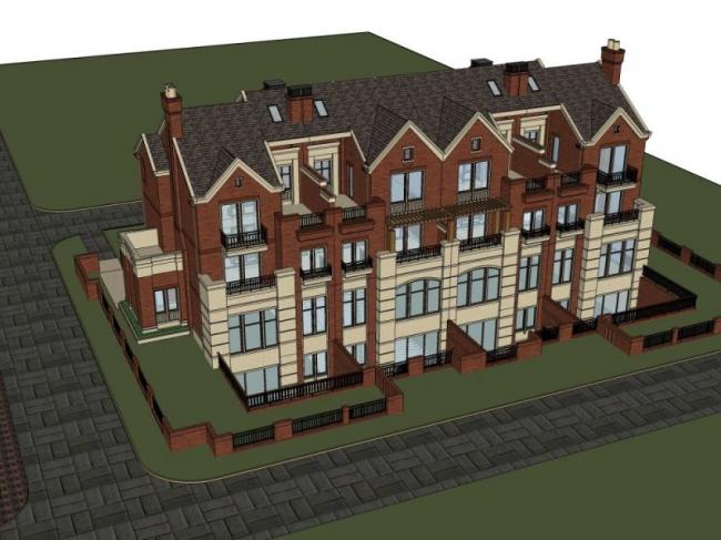 Classical Style Townhouse Villa Model in SketchUp