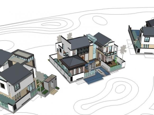 Modern Solo Villa Design in SketchUp Model