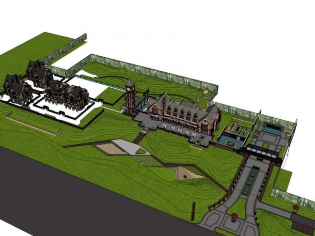 Classical Style Townhouse Villa Model in SketchUp