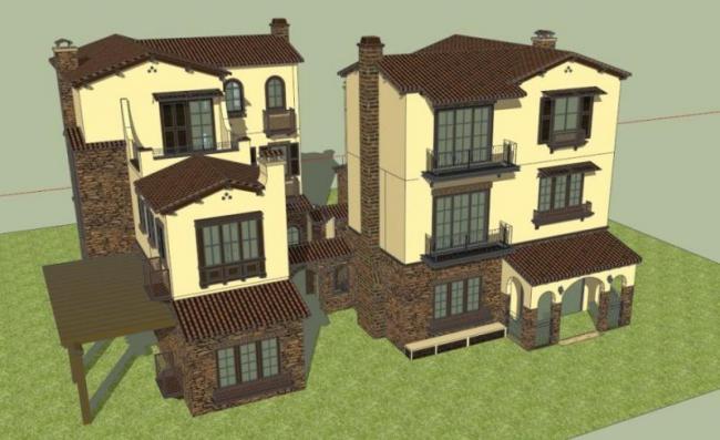 Classical Stacked Villa Model in SketchUp