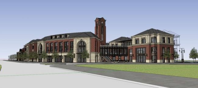 SketchUp Villa Model: Classical-Style Multi-Story Commercial Building with Leisure and Entertainment Plaza