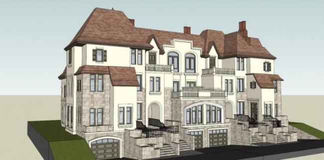 Classical Style Townhouse Villa Model in SketchUp