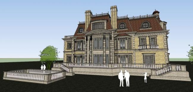 Classical Stacked Villa Model in SketchUp