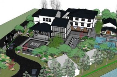 Modern Chinese-Style Stacked Villa with Private Garden | SketchUp Model-BIM WORLD