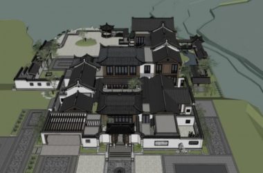 Chinese-Style Stacked Villa Model in SketchUp-BIM WORLD