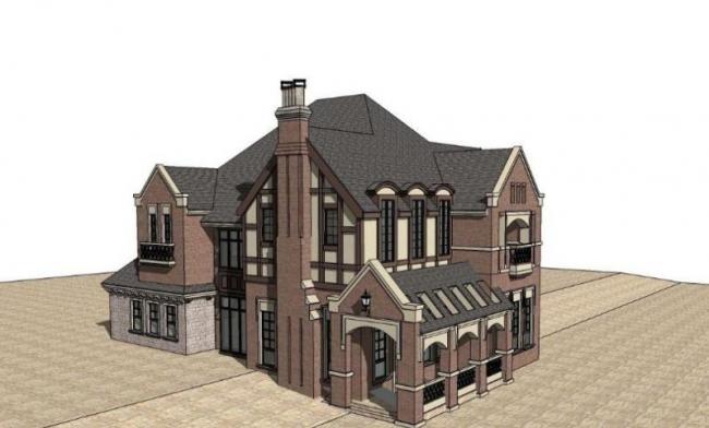 Classical Stacked Villa Model in SketchUp