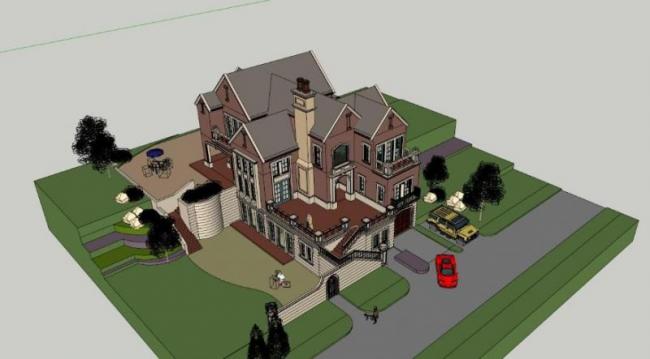 Classical Stacked Villa Model in SketchUp