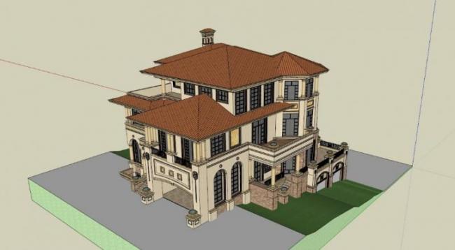 Classical Stacked Villa Model in SketchUp