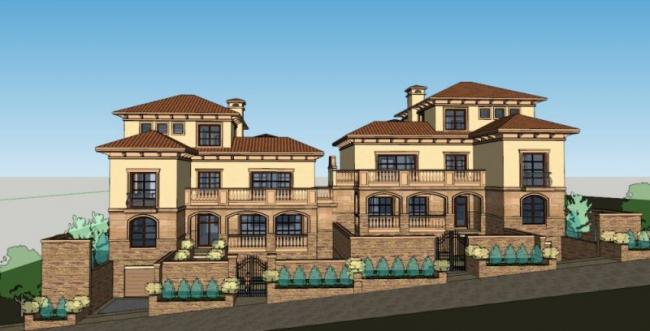 Classical Stacked Villa Model in SketchUp