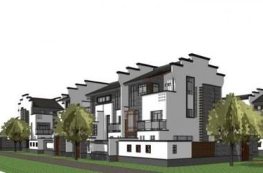 SketchUp Villa Model: Multi-Row Courtyard Villas in Huizhou Style-BIM WORLD