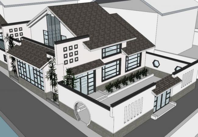 SketchUp Model of a Solo Chinese-Style Villa
