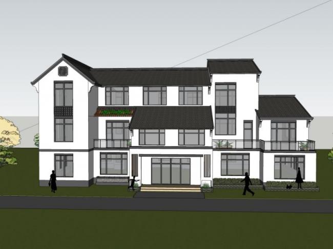 Modern Chinese-Style Solo Villa SketchUp Model