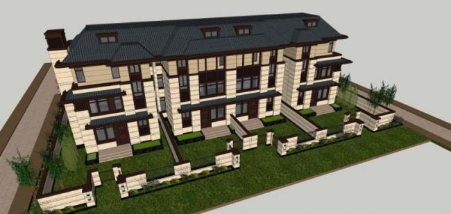 Classical Style Townhouse Villa Model in SketchUp