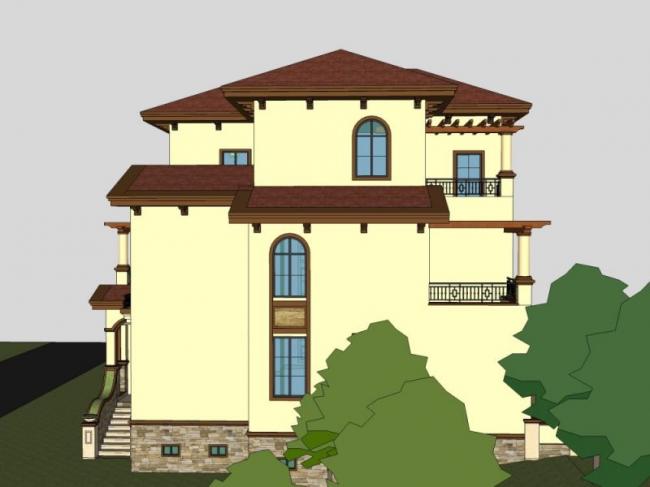 Classical Style Single-Family Villa Model in SketchUp
