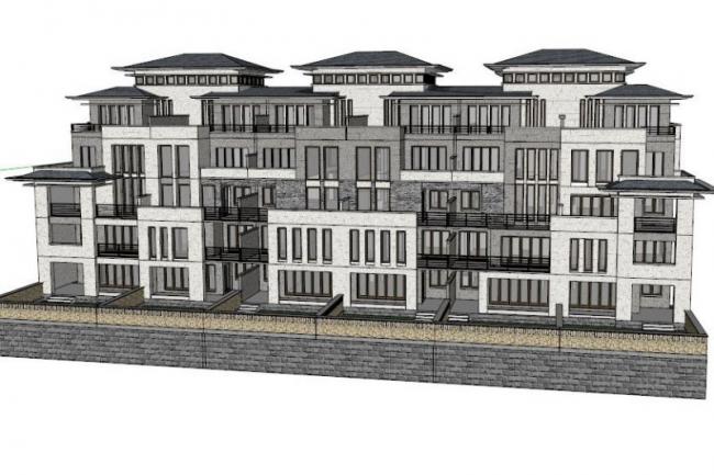 Modern Row and Stacked Villa Designs in SketchUp