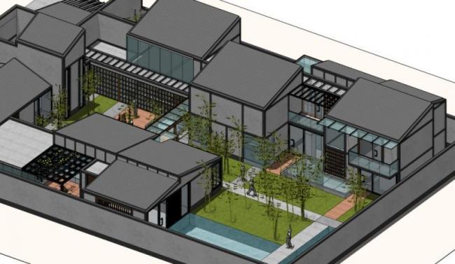Modern Chinese-Style Villa Cluster | SketchUp 3D Model