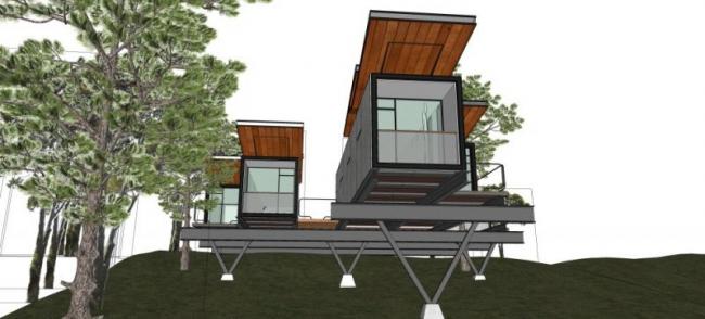 Modern Solo Villa SketchUp Model