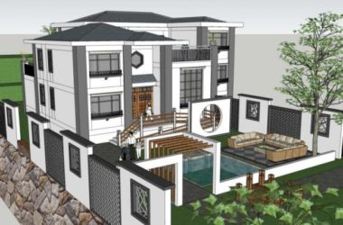 Modern Chinese Style Solo Villa | SketchUp 3D Model-BIM WORLD