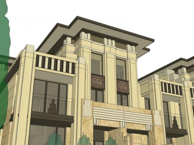 Modern Multi-Row Villa Design in SketchUp