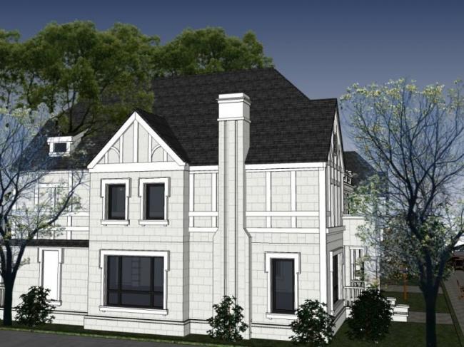 Classical Style Townhouse Villa Model in SketchUp